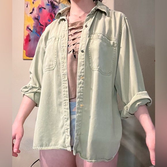 Zara Sage Green Shacket Jacket - Picture 2 of 4